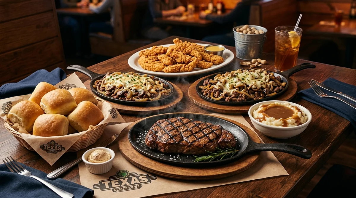 Texas Roadhouse Early Dine Dinner Feast Spread