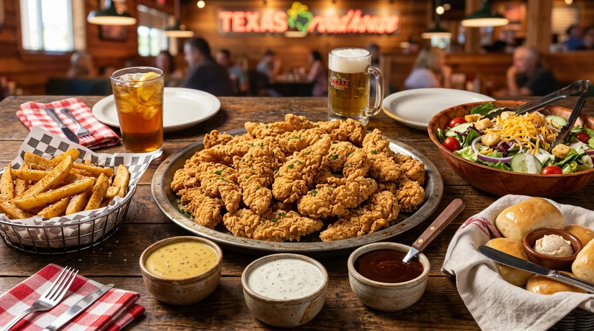 Texas Roadhouse Chicken Critters® Family Pack (20–24 Hand-Battered Tenders) – family takeout meal spread