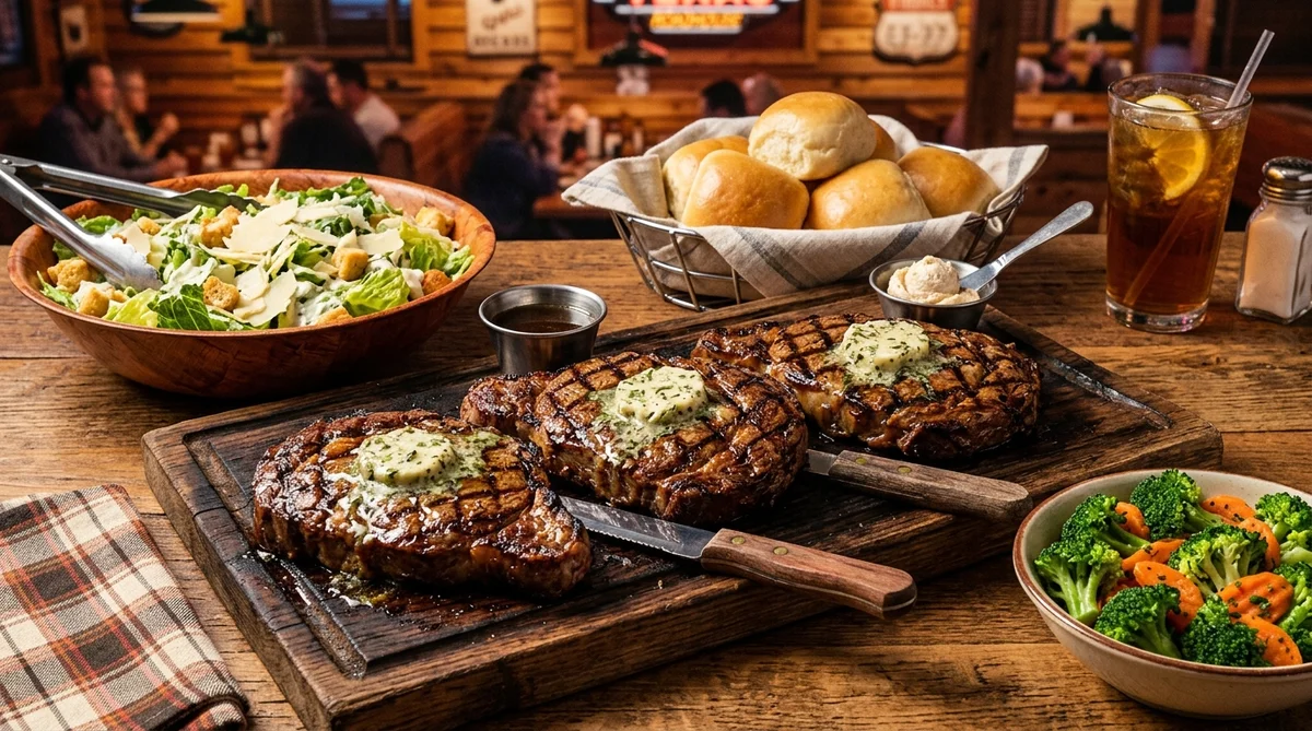 Texas Roadhouse Ft. Worth Ribeye Family Pack (3 x 10 oz Steaks) – family takeout meal spread