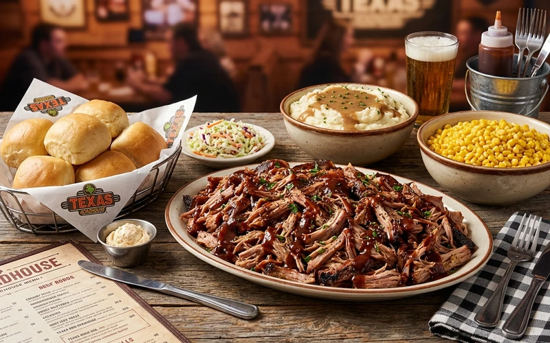 Pulled Pork Lunch Platter - Texas Roadhouse Lunch