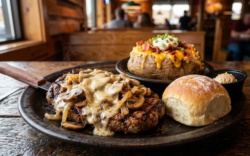 10 oz. Road Kill Chop Steak - Texas Roadhouse Lunch