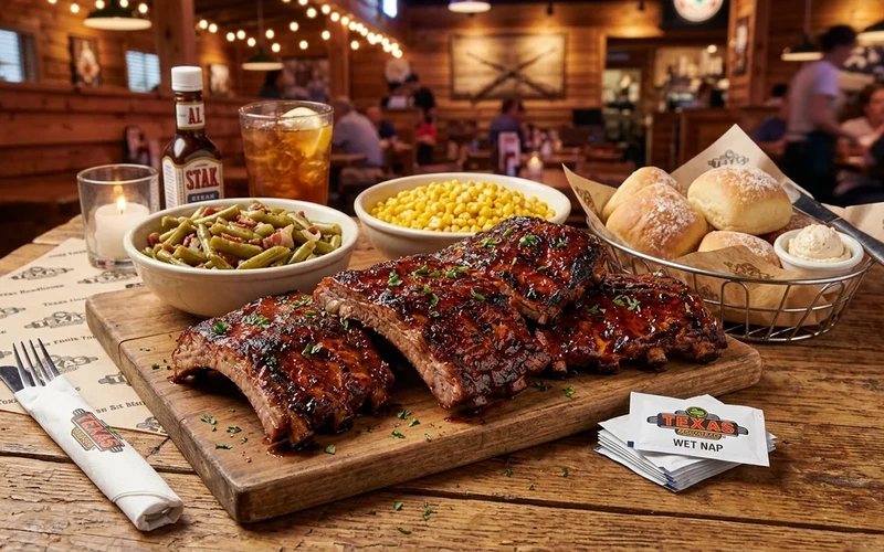 Lunch Combo: 6 oz. Sirloin & BBQ Ribs - Texas Roadhouse Lunch